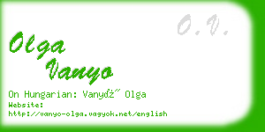 olga vanyo business card